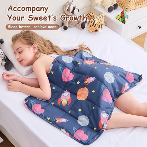 yescool Weighted Lap Pad 2 Pounds Weighted Lap Blanket, Space Plane Small Weighted Blanket, Weighted Throw Blanket Gifts for Travel Indoor Outdoor, 20"x30" - Image 6