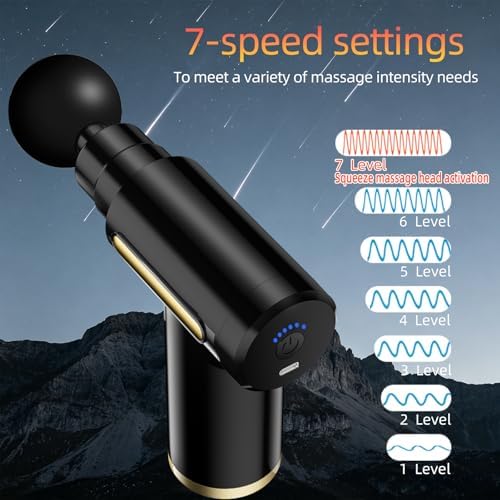 Massage Gun, Electric Massager, Suitable for Whole Body to Relieve Fatigue, Replaceable Massage Head Impact Massager, The Best Choice for Gift Giving (Black-720) - Image 3