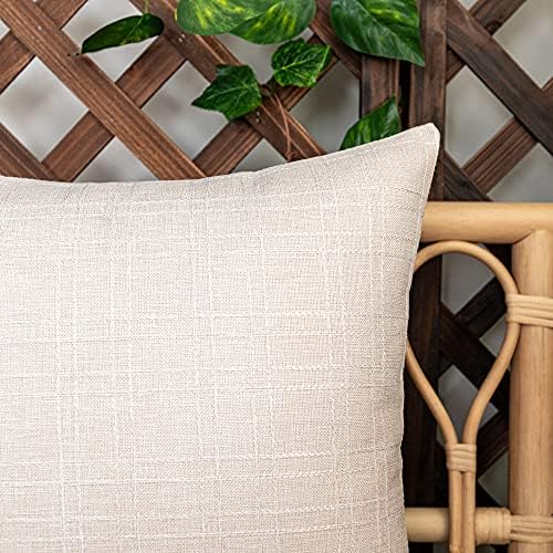 Kevin Textile Outdoor Waterproof 18”x18” Pillow Covers 2 Pack, Light Beige - Image 4