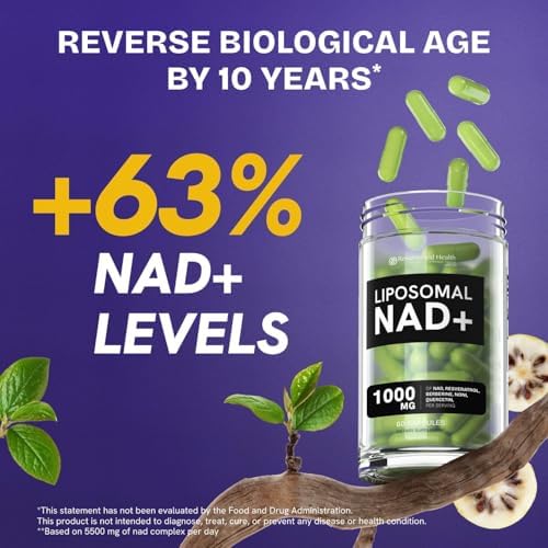 Liposomal NAD Supplement, 500mg NAD+ with Resveratrol, 240 Capsules - Image 2