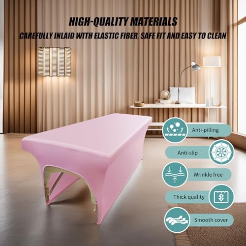 Pink Lash Bed Cover PU Leather Massage Table Cover Waterproof&Wipeable Protective Cover for Eyelash Extension Bed/Salon Massage Bed/Spa Bed, Odorless and High Elasticity Vegan Lash Bed Topper(6FT) - Image 6