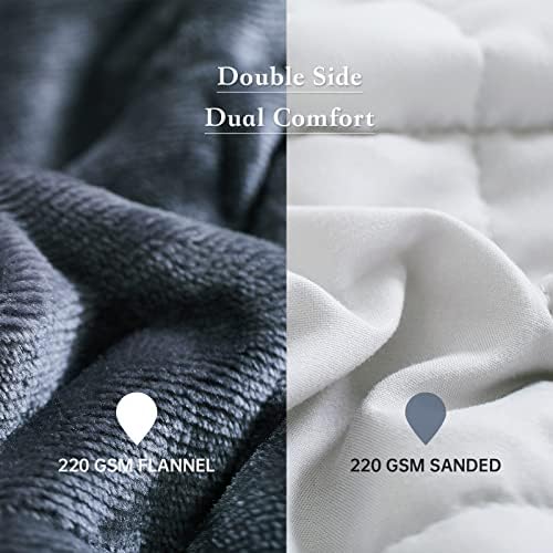Satwip Weighted Blanket Grey 12 Pounds Fuzzy Warm Flannel Weighted Bed Blanket with Soft Breathable Sanded, 48 x 72 inches,Grey - Image 3