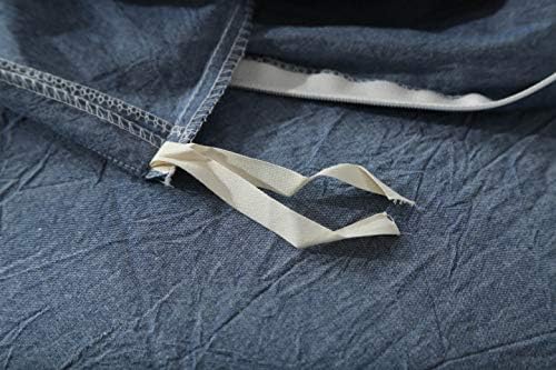 F.Y.Dreams 100% Washed Cotton Duvet Cover for Weighted Blanket 60x80 inches with 16 Ties,Zipper on Long Side/Demin Blue/Just Duvet Cover - Image 6