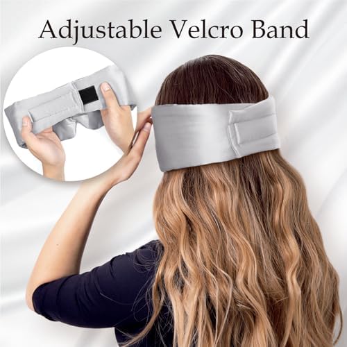 Zenssia 100% Mulberry Silk Sleep Mask Eye Mask for Men & Women, Silvergrey - Image 4