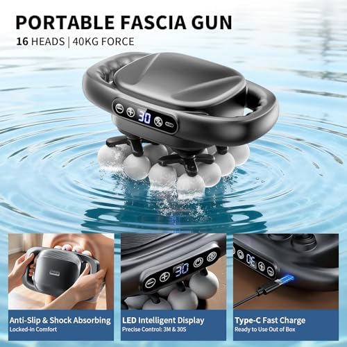 Mini Massage Gun, 2026 Upgrade Portable Deep Tissue Massager with 16 Heads & 3 Modes, 30 Intensity Levels, Ultra-Quiet for Neck, Back, Legs Pain Relief, Ideal for Women, Travel, Home & Office Use - Image 2