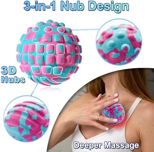 Deep Tissue Massage Ball for Exercise & Recovery - SGS Certification - Targets Back, Shoulder, Legs&Feet - Relieves Muscle Knots, Joint Pain&Tightness, Pressure Point Therapy- Myofascial Release Ball - Image 5