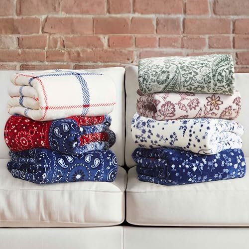 Lucky Brand 50" x 70" Plush Throw Blanket, Floral Cocoa Brown Blanket for Sofa or Bed - Image 6