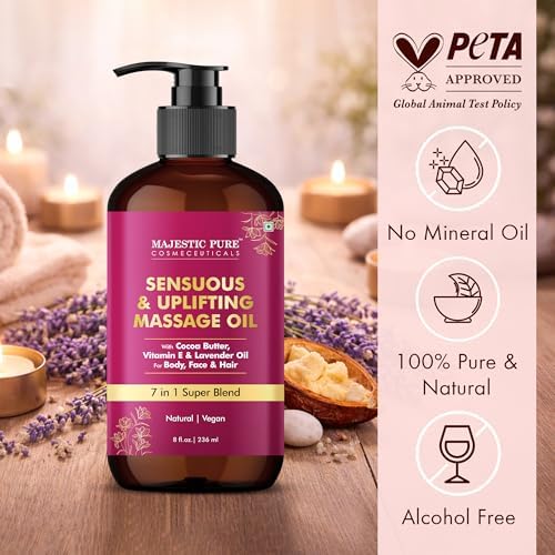 Majestic Pure Cocoa Mint Massage Oil, Cooling Scented Blend, 8 Fl Oz - Image 3