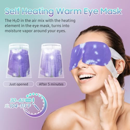 BeHoomi Steam Eye Mask, 10 Packs Heated Eye Mask, Self Heating Disposable Warm Compress for Eyes Sleep Mask, Travel Essentials & Relaxation Gifts (Unscented+Lavender) - Image 4