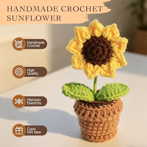 Birthday Gifts for Women Self Care Spa Gift Basket Crochet Sunflower Scented Candle Handmade Soap Get Well Soon Thinking of You Gifts for Mom Sister Friend Teacher Wife Her Relaxation Care Package - Image 2