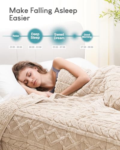 Cottonblue Jacquard Weighted Blanket for Adults Queen Size 20 lbs 60x80 in - Image 2