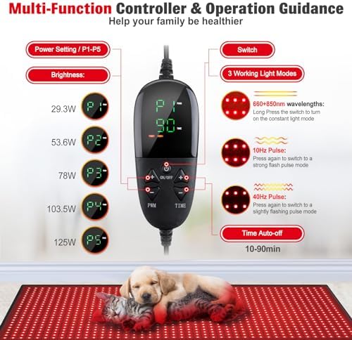 Red Light Therapy for Body, 660nm 850nm Infrared Light Therapy Pad, Wearable Wrap with Timer Remote Control for Back Shoulder Waist Knee, Infrared Light Device Home Use, 71'' x 31'' Large Area - Image 6