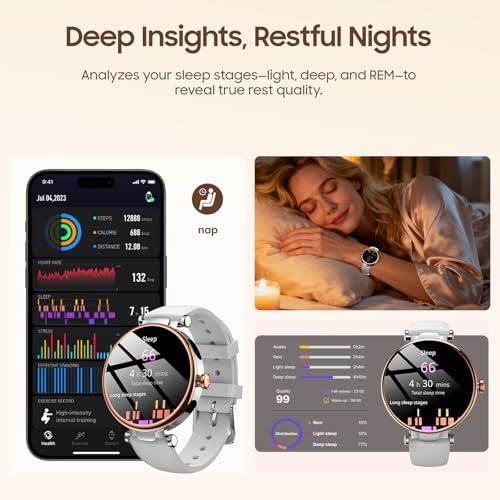 TOZO S8 AMOLED Smart Watch for Women Men, 3ATM Waterproof Fitness Tracker - Image 6