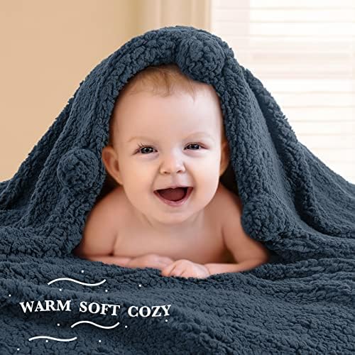 LBRO2M Sherpa Fleece Bed Blanket Super Soft Plush Warm Throw Queen 90"X90" - Image 3