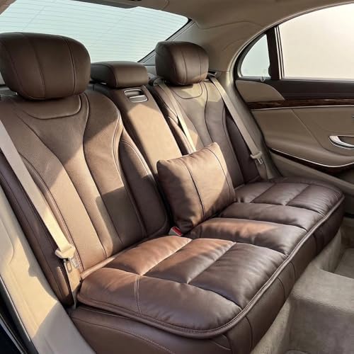 A leather rear seat cushion specially designed for cars - made by hand - can relieve pain in the buttocks, pressure points, and sciatic nerve. | Rear seat cover (Coffee Brown, Rear Seat Cushion) by CORRIDOR