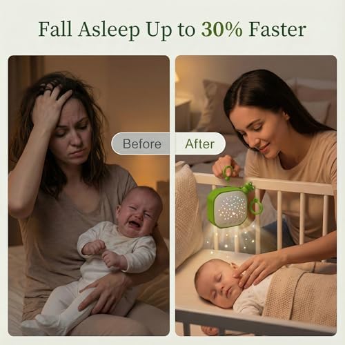 Portable White Noise Baby Sound Machine Sleep Soother with Star Projector - Image 3