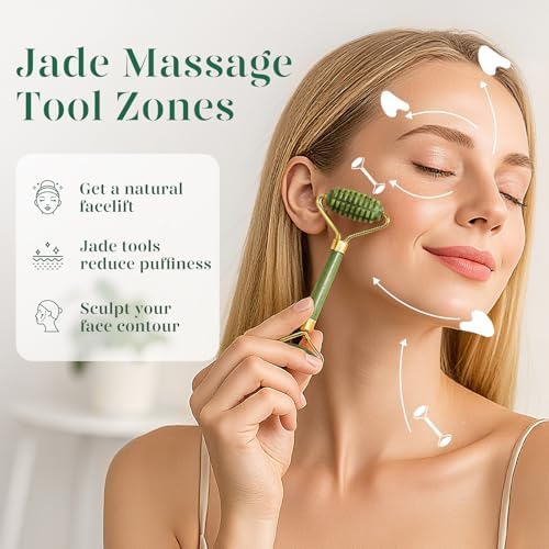 BAIMEI IcyMe Gua Sha & Jade Face Roller for Reducing Puffiness,Skin Firming - Image 2