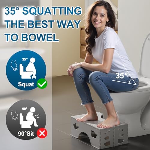 Foldable Toilet Stool Squat, 7 Inch Squatting Potty for Adults, Poop Stool - Image 2