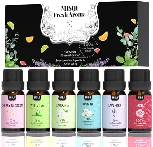 Essential Oils Set- Essential Oils for Diffuser for Home,Diffuser Oils Scents for Aromatherapy,Laundry,Candle&Soap Making,Humidifiers 6 X 10 ML by MISIJIEssentialOilsOverall