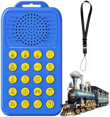 Train Sound Effects Machine - 20 Sounds - Gifts for Teen Boys and Girls,Train Whistle for Kids & Adults,3-Level Volume Control,for 3-16 Year Old Boys,Cool Gadgets(Blue, Batteries NOT Included) by Unknown