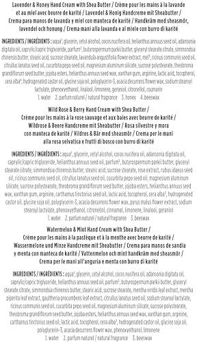 Burt's Bees 3 Body Skincare, Shea Butter Hand Cream Trio Set - Lavender Honey, Watermelon Mint & Wild Rose Berry (3-Pack) - Image 6