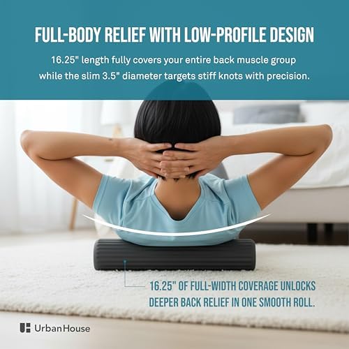 Portable Compact Back Roller - 16.25" Long, Slim 3.5” D Low-Profile Foam Roller for Full Back Coverage | Lightweight for Travel | High-Density 1.25” Soft-Touch Foam for Deep Muscle Recovery - Image 6