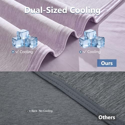 CHOSHOME Cooling Blanket for Hot Sleepers - Summer Blanket Thin Soft Lightweight Breathable Double Side Enhanced Cooling for Hot Flashes, Night Sweats, Bed, Couch (Purple, 84 x 90 inches) - Image 2