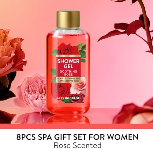 Spa Luxetique Gifts for Women 8pcs of Romantic Rose Gift Set for Women Bath and Body Works Gift Set Spa Gift for Womens Birthday Gift for Womens Mom Wife Girlfriend - Image 3