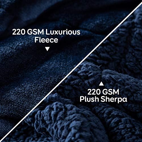 Cottonblue Weighted Blanket 15lbs for Queen Bed, Weighted Blankets for Adults, Fuzzy Soft Sherpa Flannel Throw, Cozy Plush Blanket for Sofa Bed,60 x 80 inches,Navy Blue - Image 3
