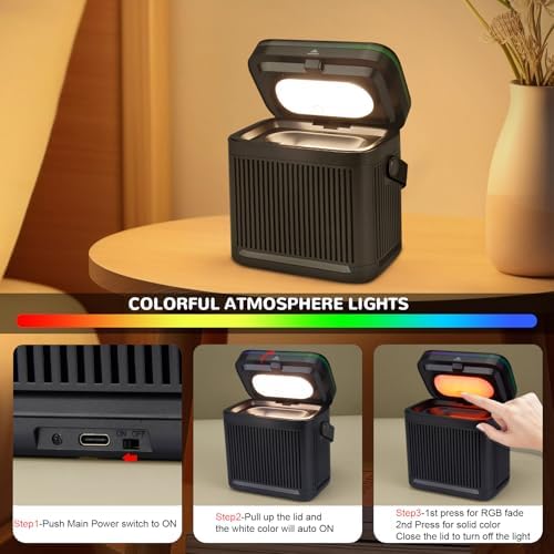 White Noise Sound Machine for Sleep, Portable Noise Sound Machines with 7 Colors Night Lights, 70 Soothing Sounds Bluetooth Speaker Memory Function Brown Noise for Baby Kids Adult & Home Office Travel - Image 6