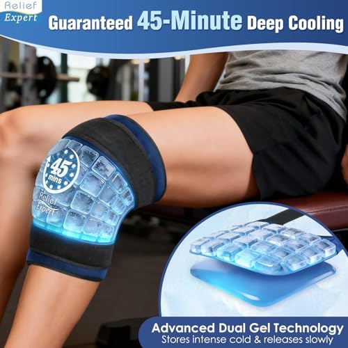 2 Packs 45-Minute Knee Ice Pack Wrap with Advanced Ice Grid Gel, Long-Lasting Cold Pack for Knees, Calves & Elbows, Flexible & Reusable Gel Ice Pack for Post-Workout Recovery, Joint Discomfort - Image 2