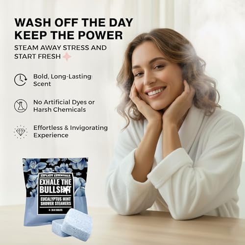 Explicit Essentials Exhale The BS Eucalyptus Mint Shower Steamers | Aromatherapy Eucalyptus and Mint Shower Steamers | Spa Shower Gift for Stress Relief, Relaxation & Self-Care - Image 6
