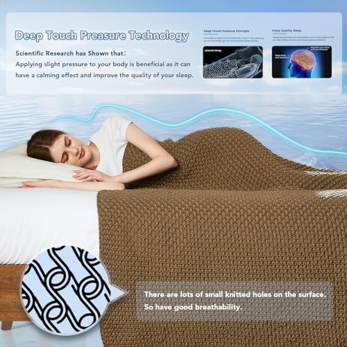 Topcee Knitted Weighted Blanket - 50"x60" 10lbs Cooling Chunky Knit Heavy Blanket for Adults Cable Yarn Knit Decorative No Beads Soft, Cozy and Cooling Weighted Throw Blankets Machine Washable - Image 3