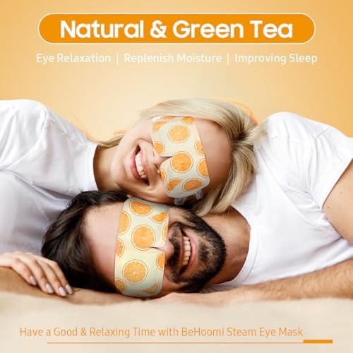 BeHoomi 20 Packs Steam Eye Mask, Heated Eye Mask Warm Compress for Eyes, Disposable Self Heating Steam Mask for Home, Sleep, Spa, Travel Essentials & Relaxation Gifts for Women (Orange) - Image 2