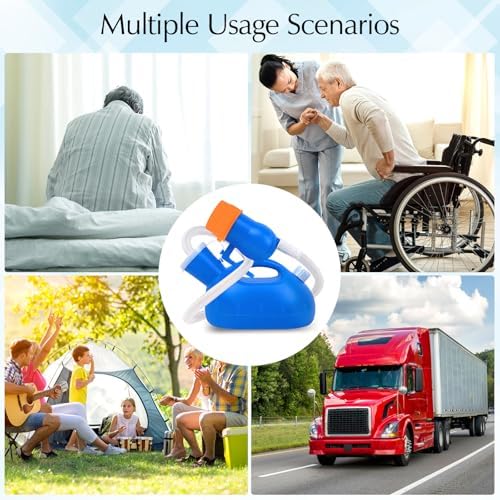Portable Urinals for Men Spill Proof, OOCOME Upgrade Male Urinal Bottle Spill Proof for Seniors, Bedside Urinal with Soft Funnel & Long Hose, for Hospital Wheelchair Bedridden Car and Travel Use - Image 6