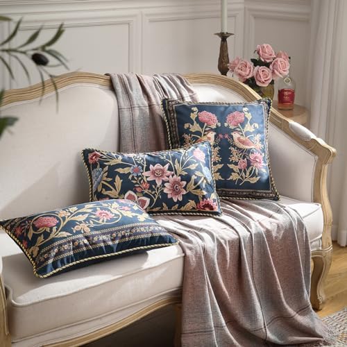 patdrea Designer Velvet Throw Pillow Cover,Set of 2,12"x20"-OldgardenC - Image 6