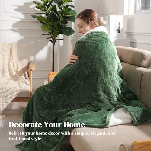 King Heated Blanket 90"x100" King Electric Blanket with Dual Controls,Green - Image 5