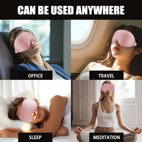 Sleep Mask for Side Sleeper Women Men, 100% Light-Blocking Eye Mask for Deeper Sleep, Zero Eye Pressure, Soft Breathable Adjustable Elastic Strap Perfect for Travel and Insomnia - Image 4