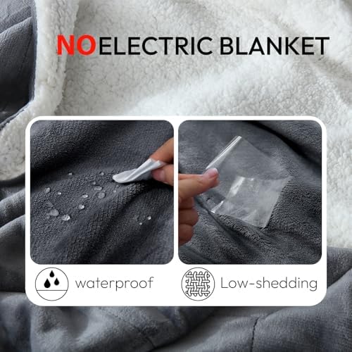 NANPIPER Sherpa Blanket Twin Warm Bed Blanket for Winter Cozy Soft Fuzzy Couch Throw Flannel Fleece/Wool Like Reversible Plush Blanket (Grey Twin Size 60"x80") - Image 4