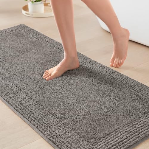 Madison Park Splendor Reversible 100% Cotton Bath Runner 24 x 60 Charcoal by MADISONPARK