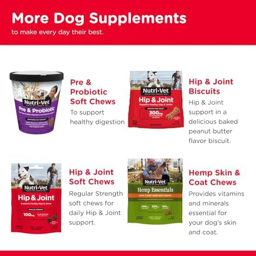 Nutri-Vet Hip & Joint Dog Supplement, 500mg Glucosamine, 120 Count - Image 7