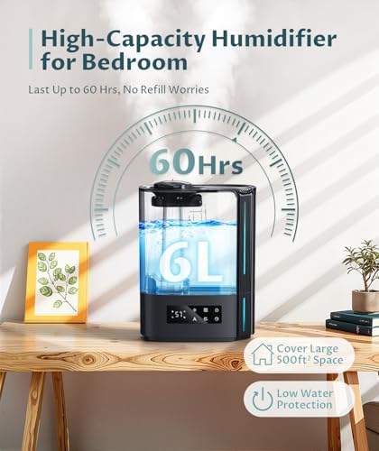 BREEZOME 6L Humidifier for Bedroom Large Room Smart Humidistat Control - Image 2