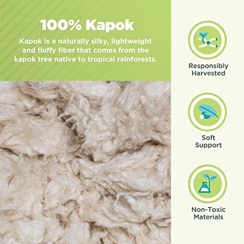 Bean Products Natural Organic Cotton Kapok Neck Roll Pillow 6" Dia x 16" - Image 3
