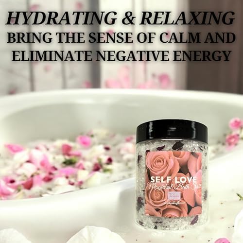 Self Love Bath Salts – Dead Sea Salt Bath Soak for Relaxation, Self Care, Spiritual Cleansing & Ritual Use 12oz - Image 7