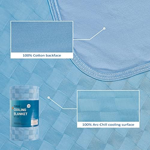 Topcee Cooling Blanket, Summer Cooling Blankets for Hot Sleepers, Arc-Chill Q-Max>0.5 Cool Fiber, Oeko-TEX 100% Certified, Soft, Breathable, Double-Side Bed Throw,Keep Cool for Adults Kids 90"x108" - Image 5
