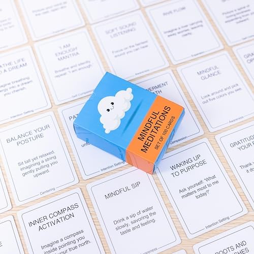 100 Mindful Meditations Cards – Mindfulness & Meditation Self‑Care Prompts | Desk & Travel Deck for Stress Relief, Focus, Motivation & Well‑Being - Image 4
