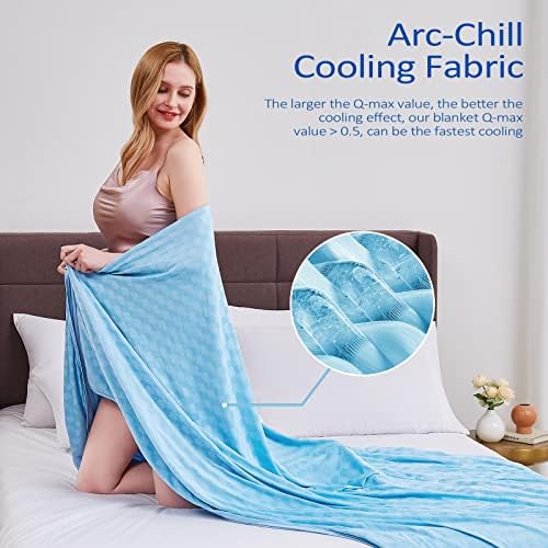 Topcee Cooling Blanket, Summer Cooling Blankets for Hot Sleepers, Arc-Chill Q-Max>0.5 Cool Fiber, Oeko-TEX 100% Certified, Soft, Breathable, Double-Side Bed Throw,Keep Cool for Adults Kids 90"x108" - Image 3