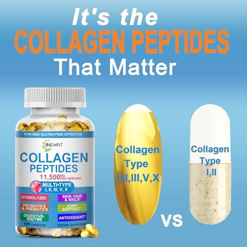 Collagen Peptides Softgels, Multi Collagen Peptide w/ Glucosamine Chondroitin MSM Biotin, Hydrolyzed Collagen Peptides Complex for Women Supports Skin Hair Nail Joints Bones Gut Health, Non-GMO - Image 4