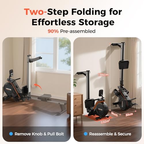 YOSUDA PRO Magnetic Rowing Machine for Home Use-Foldable Rower with 400lbs Weight Capacity and 16 Level Resistance - Image 6