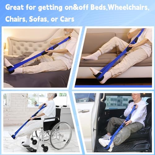 48 Inch Long Leg Lifter, Rigid Leg Lifter Strap With EVA Handgrips &Foot Loop, Leg Lifter After Hip Replacement&Knee Surgery Recovery Aids Kit,Leg Lifters Getting Legs In And Out Of Bed,Car,Wheelchair - Image 2